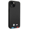 BMW BMHCP14M22PTDK custodia per iPhone 14 Plus, nera, Leather Stamp Tricolor