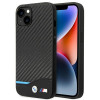 BMW BMHCP14M22NBCK custodia per iPhone 14 Plus, nera, Leather Carbon