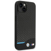 BMW BMHCP14M22NBCK custodia per iPhone 14 Plus, nera, Leather Carbon