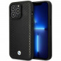 BMW BMHMP14L22RFGK Leather Diamond Pattern MagSafe custodia per Apple iPhone 14 Pro 6,1″, nera