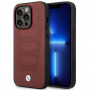 BMW BMHMP14L22RPSR Leather Seats Pattern MagSafe custodia per Apple iPhone 14 Pro 6,1″, bordeaux