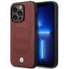 BMW BMHMP14L22RPSR Leather Seats Pattern MagSafe custodia per Apple iPhone 14 Pro 6,1″, bordeaux