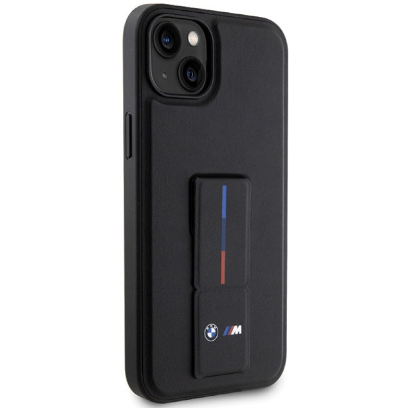 BMW BMHCP14M22GSLK Grip Stand Hot Stamp custodia rigida per Apple iPhone 14 Plus / 15 Plus, nera