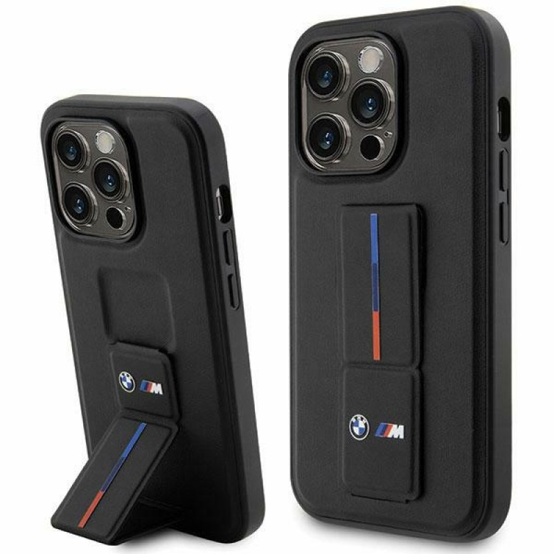 BMW BMHCP14X22GSLK Grip Stand Hot Stamp custodia rigida per Apple iPhone 14 Pro Max, nera
