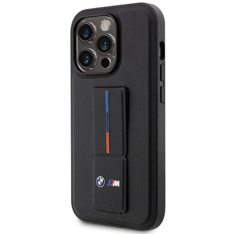 BMW BMHCP14X22GSLK Grip Stand Hot Stamp custodia rigida per Apple iPhone 14 Pro Max, nera