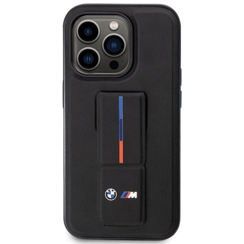 BMW BMHCP14X22GSLK Grip Stand Hot Stamp custodia rigida per Apple iPhone 14 Pro Max, nera