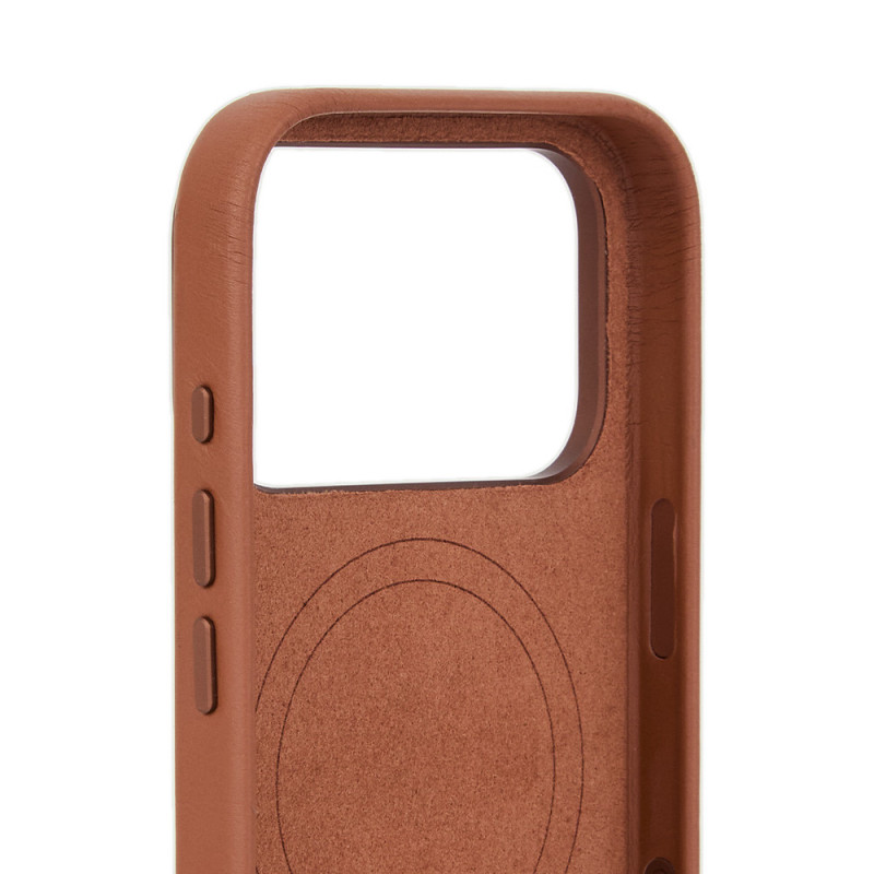Mujjo Troubadour custodia in pelle per Apple iPhone 18 Pro / 17 Pro, MagSafe, marrone chiaro