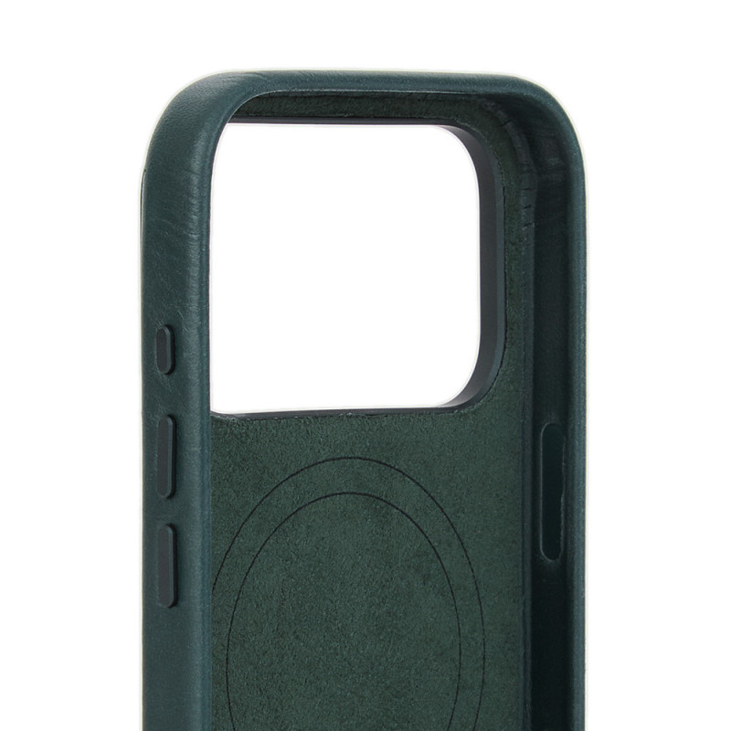 Mujjo Troubadour custodia in pelle per Apple iPhone 18 Pro / 17 Pro, MagSafe, verde ossidiana