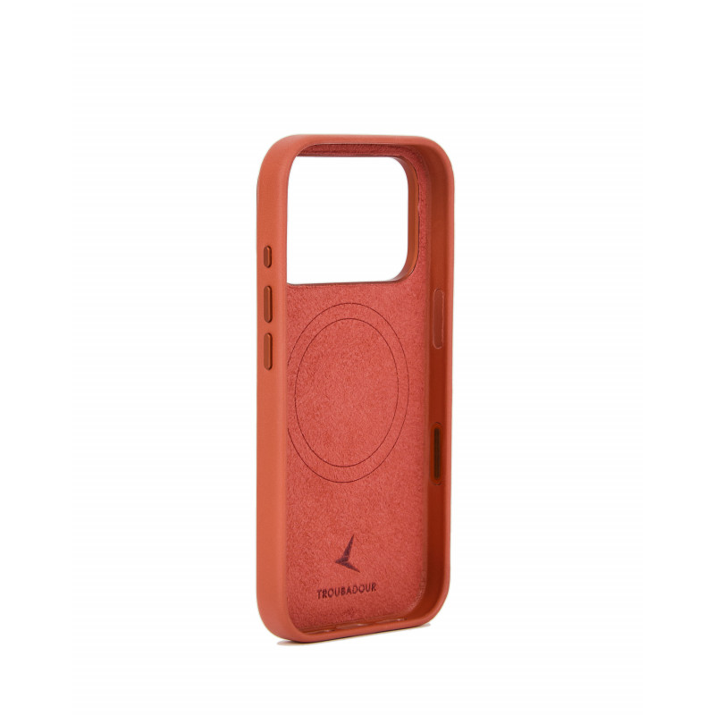 Mujjo Troubadour custodia in pelle per Apple iPhone 18 Pro / 17 Pro, MagSafe, terracotta