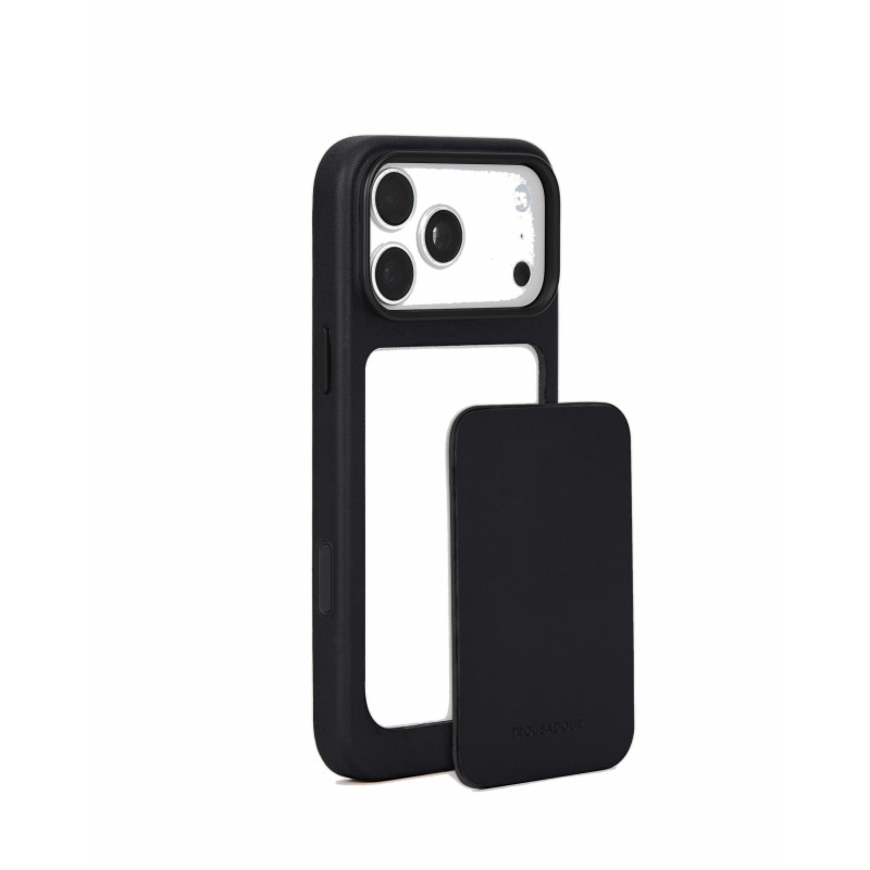 Mujjo Troubadour Modular Leather Case custodia in pelle per Apple iPhone 18 Pro Max / 17 Pro Max, MagSafe, nera