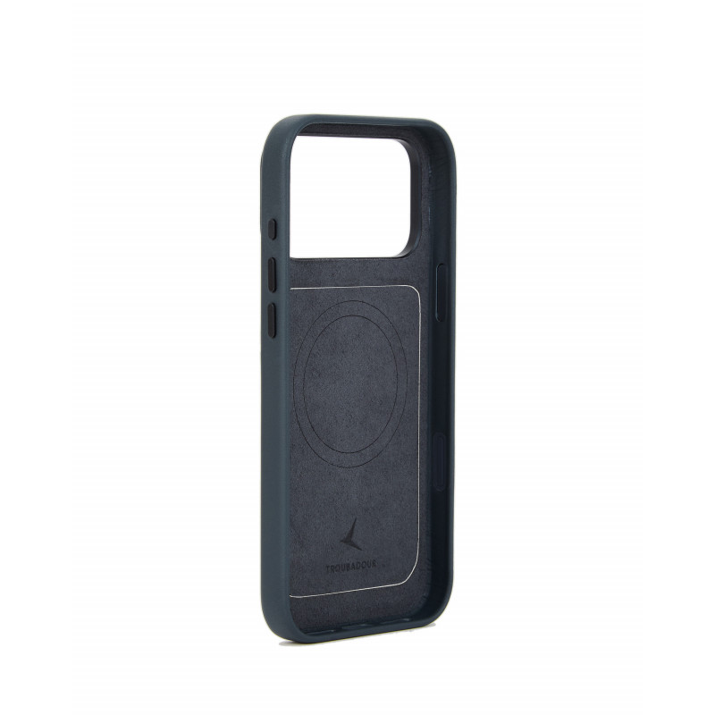 Mujjo Troubadour Modular Leather Case custodia in pelle per Apple iPhone 18 Pro Max / 17 Pro Max, MagSafe, basalto