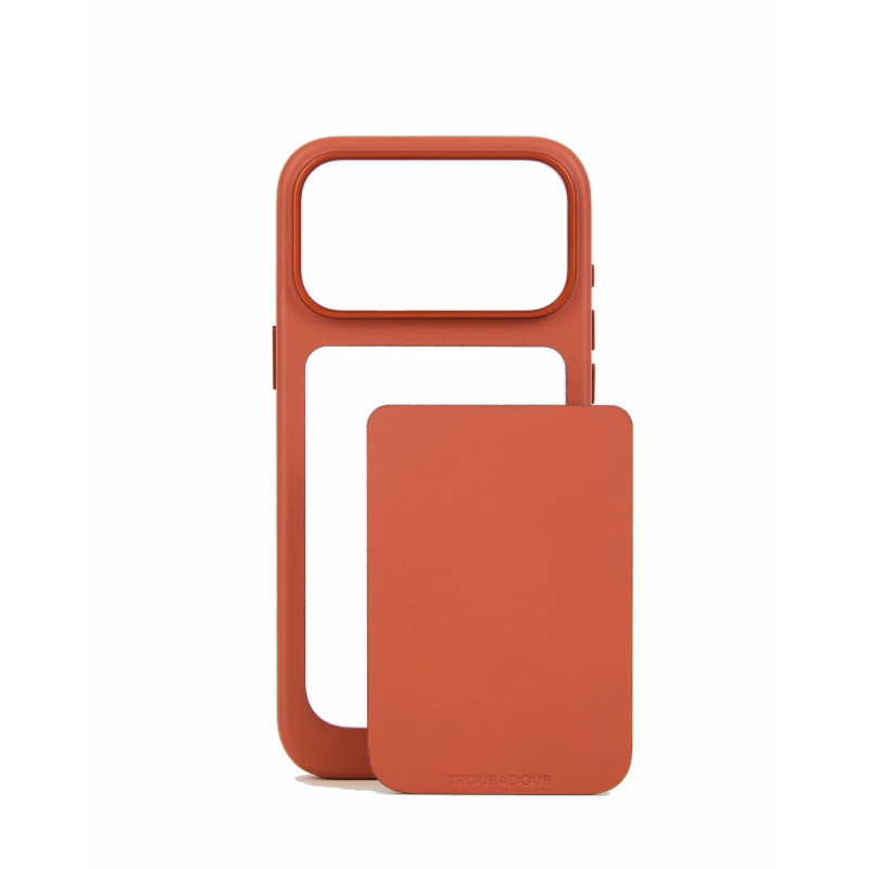Mujjo Troubadour Modular Leather Case custodia in pelle per Apple iPhone 18 Pro Max / 17 Pro Max, MagSafe, terracotta
