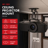 Maclean MC-200 B supporto a soffitto per proiettori, 54–320 mm, fino a 13,5 kg, nero