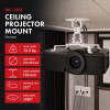 Maclean MC-200 W supporto da soffitto per proiettori, acciaio, 54–320 mm, fino a 13,5 kg, bianco