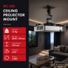 Maclean MC-208 B supporto da soffitto per proiettori, acciaio, 180–310 mm, fino a 15 kg, nero