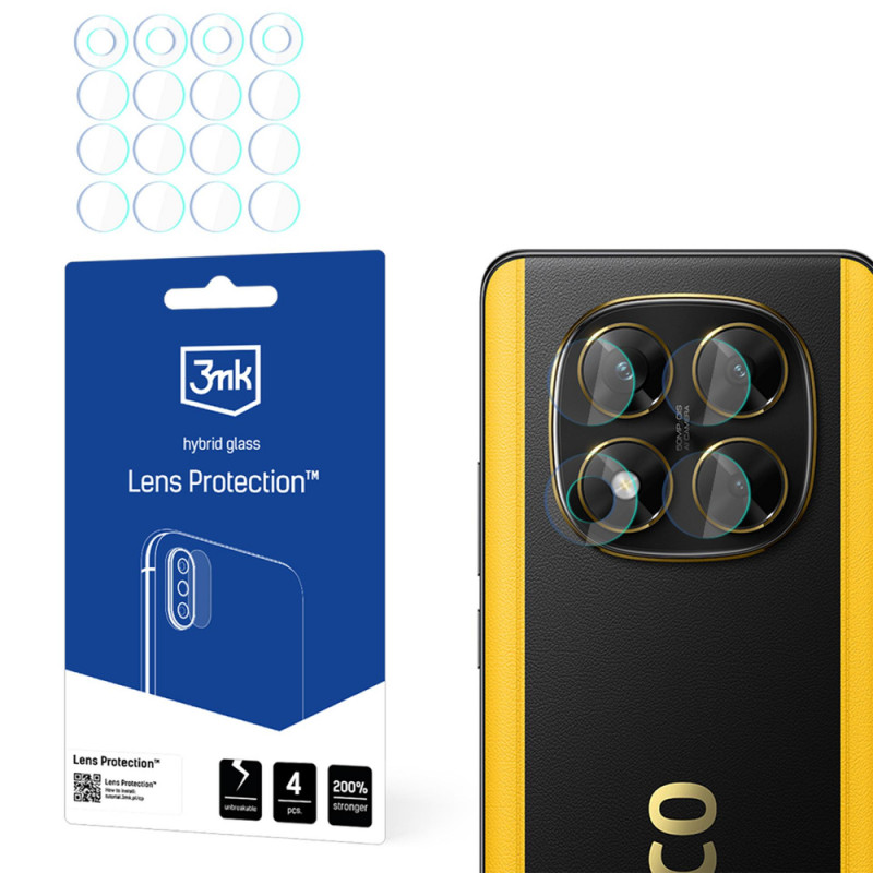 3MK Lens Protection Xiaomi POCO X7 vetro ibrido per obiettivo della fotocamera (4 pz.)