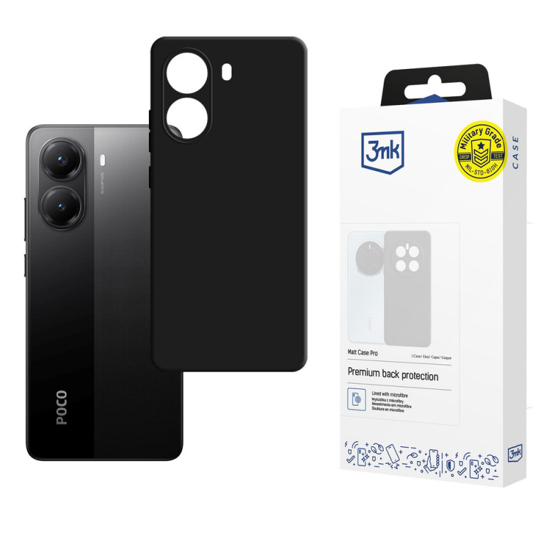 3MK Matt Case Pro custodia per Poco X7 Pro 5G, nera