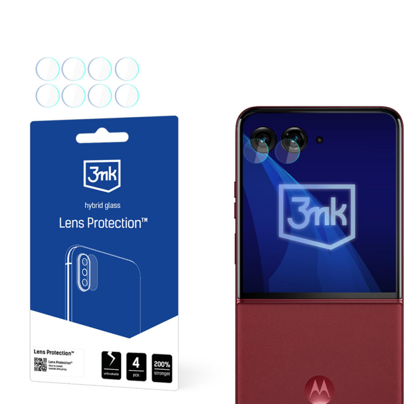 3MK Lens Protection vetro ibrido protettivo per fotocamera per Motorola Razr 60 Ultra (4 pz.)