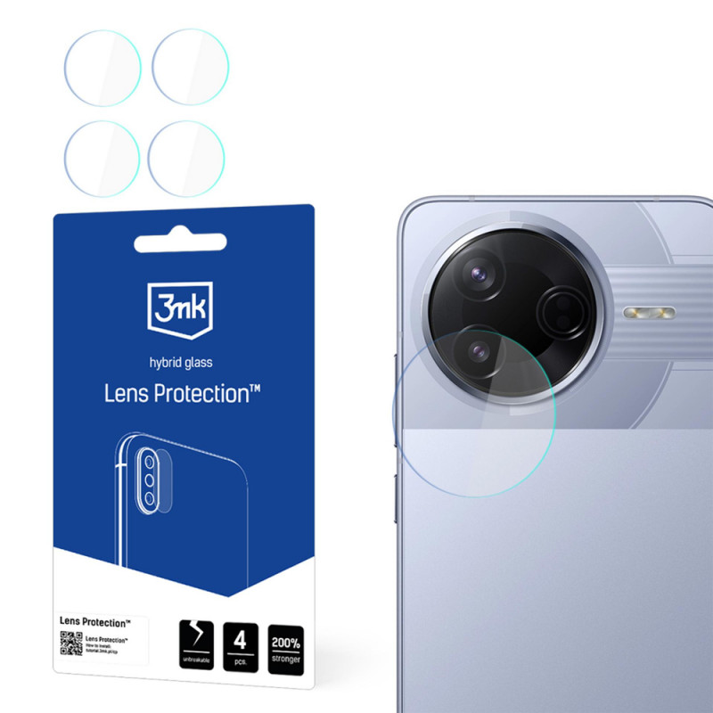 3MK Lens Protection vetro ibrido per obiettivo della fotocamera Xiaomi POCO F7 Pro (4 pz.)