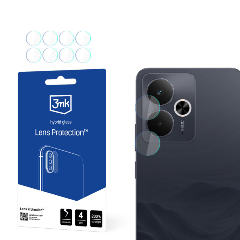 3MK Lens Protection vetro ibrido per obiettivo fotocamera Realme 14 5G / 14T 5G (4 pz.)