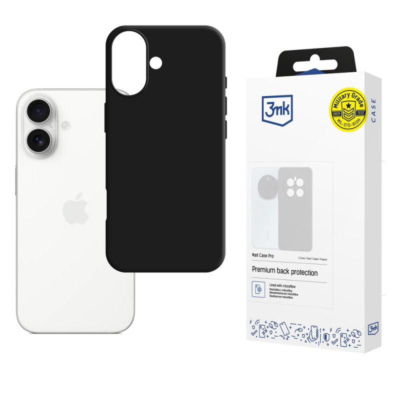 3mk Matt Case Pro custodia per Apple iPhone 17, nera opaca