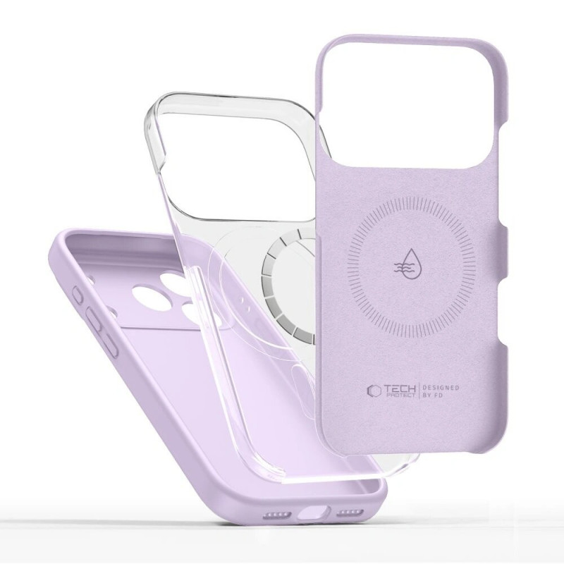Tech-Protect Silicone MagSafe custodia per Apple iPhone 17 Pro, malva, THP4521