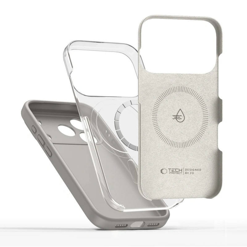Tech-Protect Silicone MagSafe custodia per Apple iPhone 17 Pro, grigio pietra