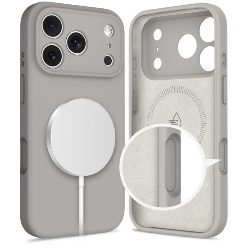 Tech-Protect Silicone MagSafe custodia per Apple iPhone 17 Pro, grigio pietra