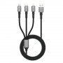 Tech-Protect UltraBoost DNA cavo 3 in 1 da USB-A a Lightning / USB-C / Micro-USB, 3 A, 120 cm, grigio ferro