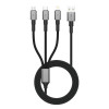 Tech-Protect UltraBoost DNA cavo 3 in 1 da USB-A a Lightning / USB-C / Micro-USB, 3 A, 120 cm, grigio ferro