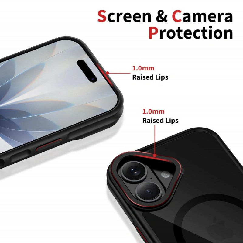 Tech-Protect MagHybrid MagSafe custodia per Apple iPhone 17, nero/rosso