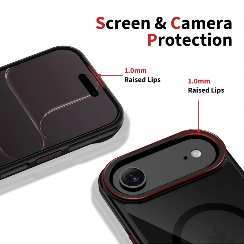 Tech-Protect MagHybrid MagSafe custodia per Apple iPhone Air, nero/rosso