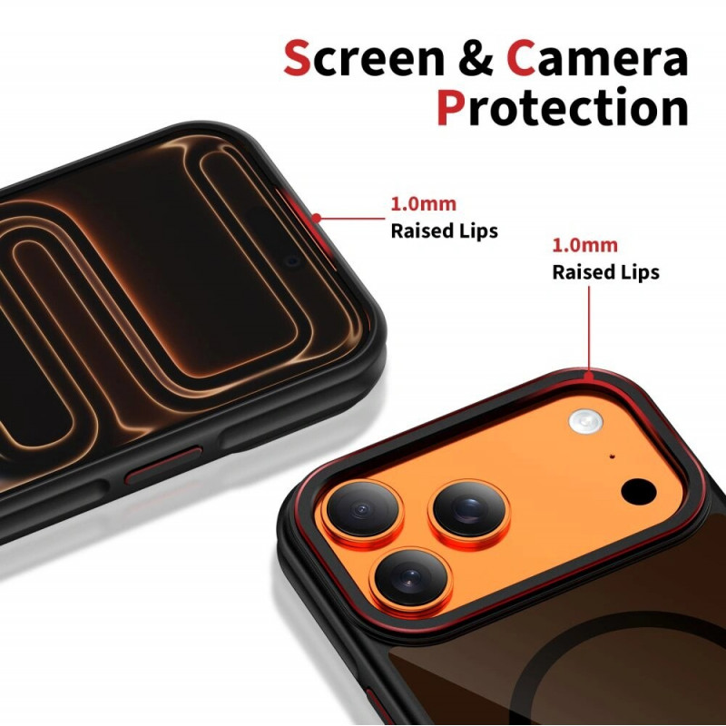 Custodia Tech-Protect MagHybrid MagSafe per Apple iPhone 17 Pro Max, nera/rossa