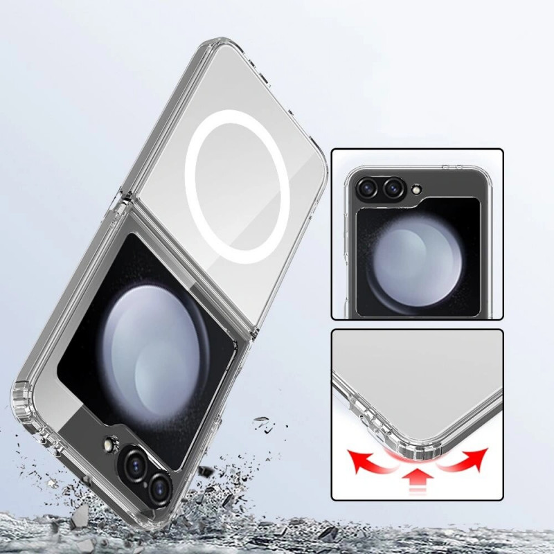 Custodia Tech-Protect Flexair Hybrid MagSafe per Samsung Galaxy Z Flip 6 / 7 FE, trasparente