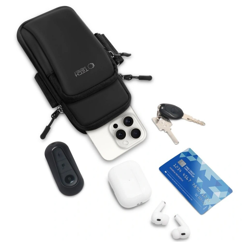 Tech-Protect M7 fascia da braccio sportiva universale (custodia), nera/nera