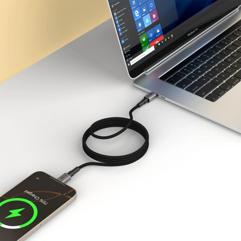 Tech-Protect Ultraboost DNA MagTwist cavo USB-C PD 100W / 5A, 200 cm, grigio ferro