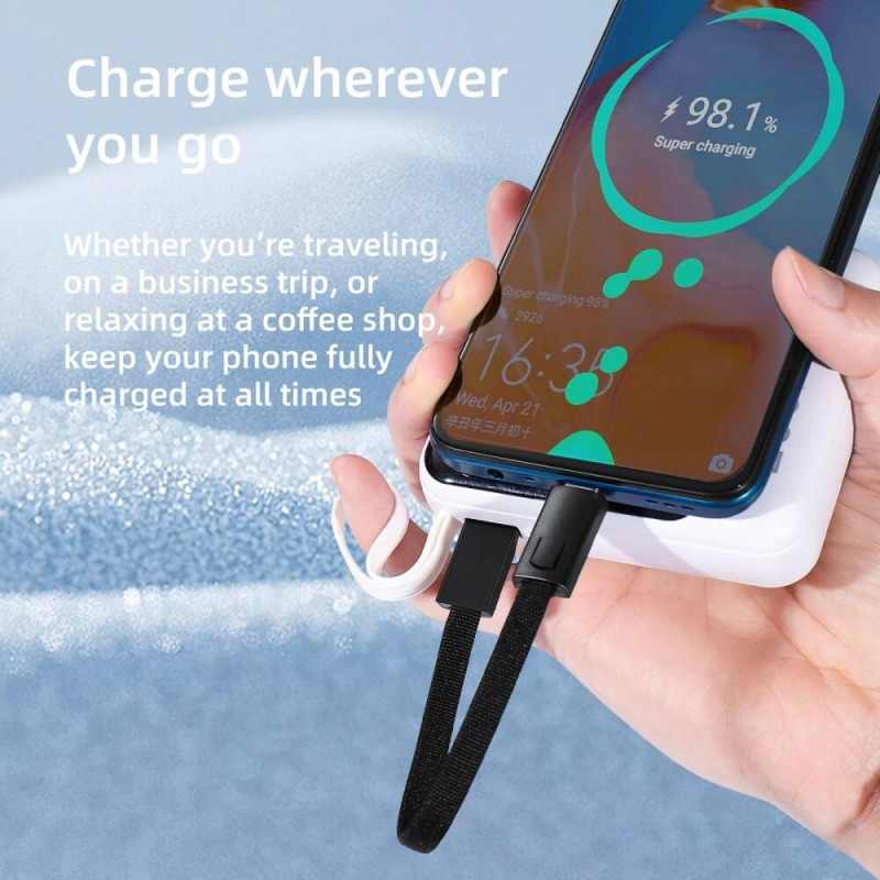 Tech-Protect Ultraboost DNA cavo portachiavi da USB-C a USB-C PD 60W / 3A, 17 cm, grigio ferro