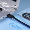 Tech-Protect Ultraboost DNA cavo portachiavi da USB-C a USB-C PD 60W / 3A, 17 cm, grigio ferro