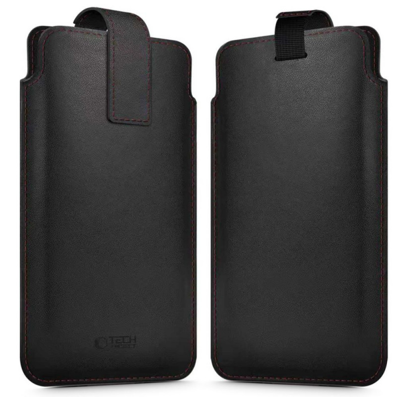 Tech-Protect SM65 custodia universale per telefono, 6,0-6,9 pollici, similpelle ecologica, nera e rossa