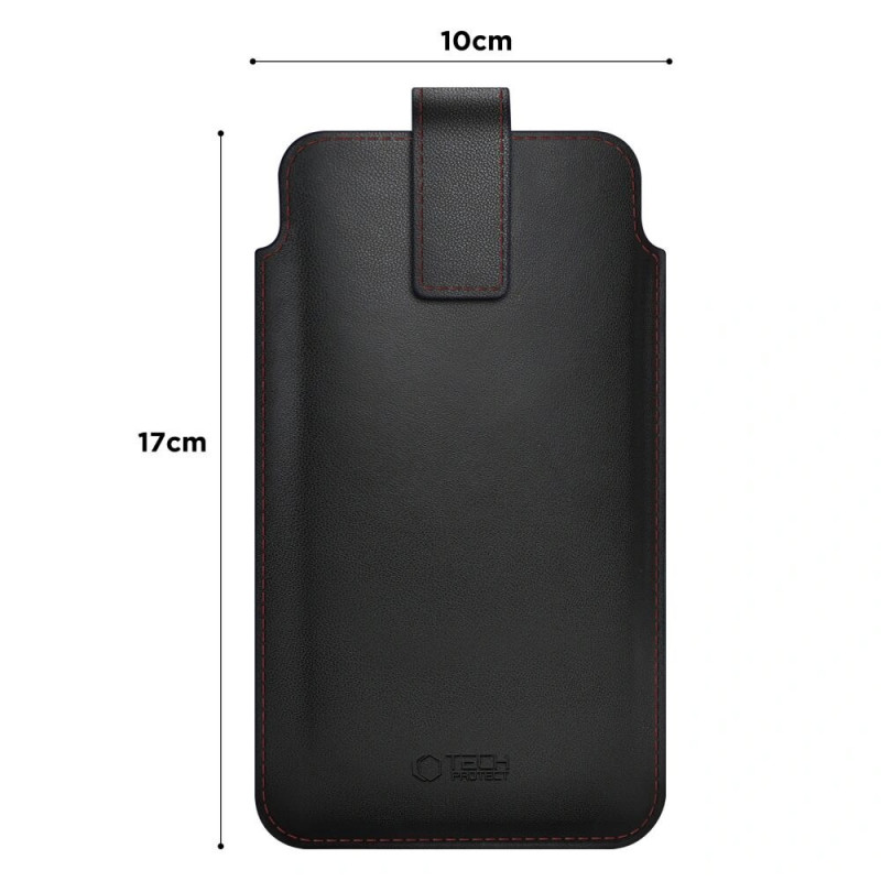 Tech-Protect SM65 custodia universale per telefono, 6,0-6,9 pollici, similpelle ecologica, nera e rossa