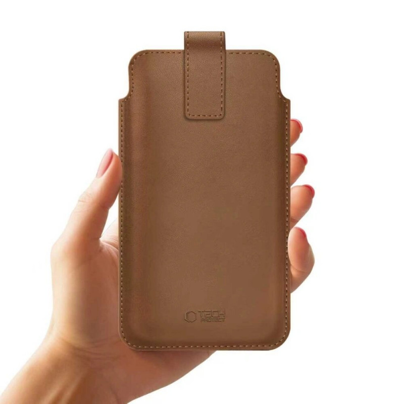 Tech-Protect SM65 custodia universale per telefono, 6,0-6,9 pollici, similpelle ecologica, marrone
