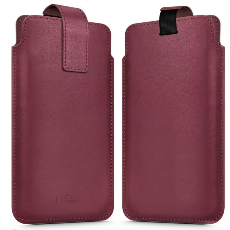 Tech-Protect SM65 custodia universale per telefono, 6,0-6,9 pollici, similpelle ecologica, bordeaux