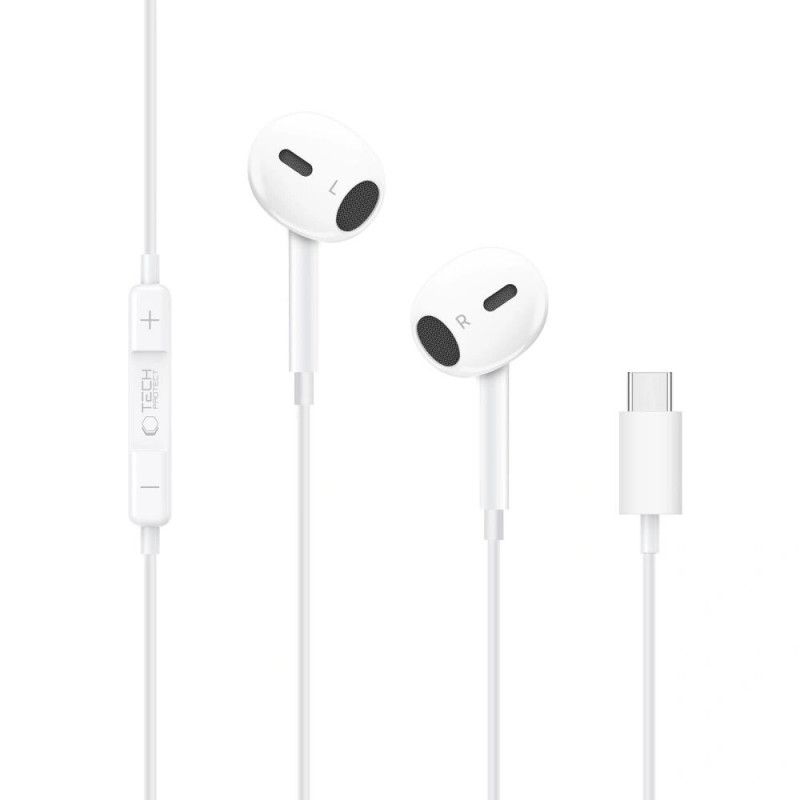 Tech-Protect Ultraboost Core G2 auricolari USB-C, bianchi
