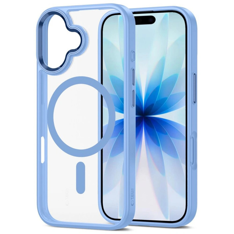 Tech-Protect MagMat MagSafe custodia per Apple iPhone 17, blu nebbia/trasparente