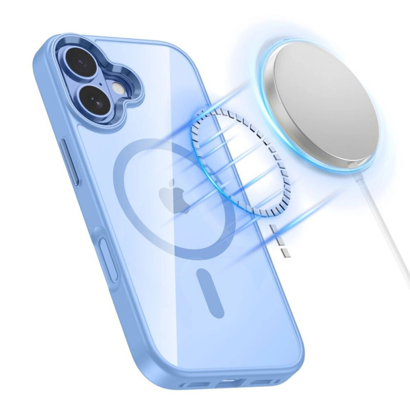 Tech-Protect MagMat MagSafe custodia per Apple iPhone 17, blu nebbia/trasparente
