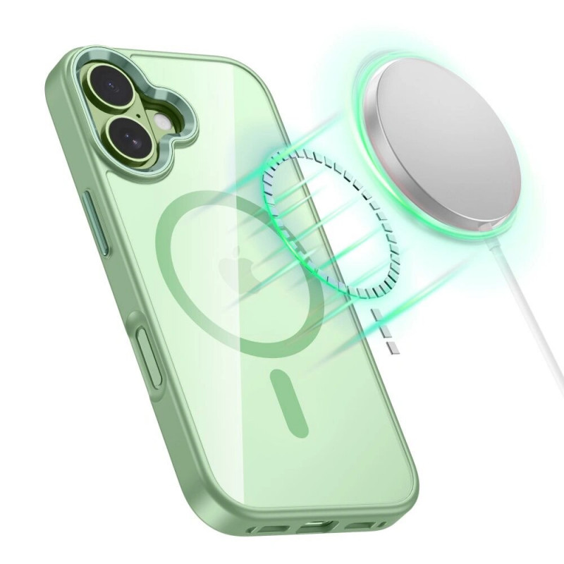 Tech-Protect MagMat MagSafe custodia per Apple iPhone 17, salvia/trasparente