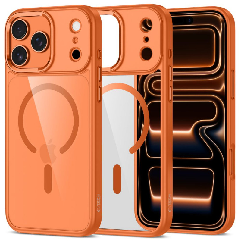 Tech-Protect MagMat MagSafe custodia per Apple iPhone 17 Pro, arancione cosmico/trasparente, THP4752