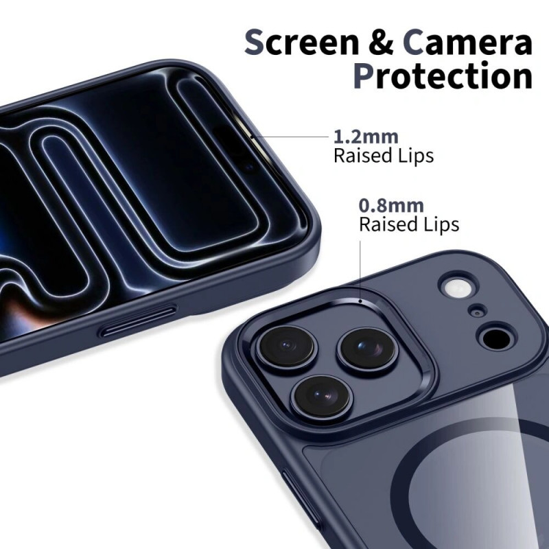 Tech-Protect MagMat MagSafe custodia per Apple iPhone 17 Pro Max, blu intenso/trasparente