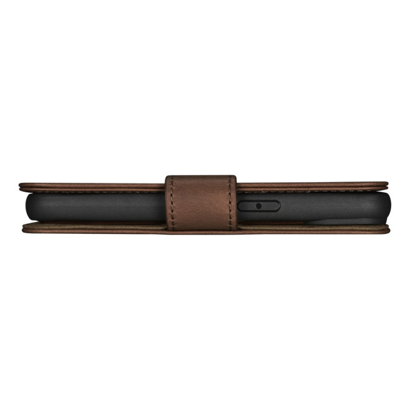 iCarer Oil Wax Wallet Case 2in1 custodia a libro in pelle per iPhone 14 Plus, Anti-RFID, marrone (WMI14220723-BN)