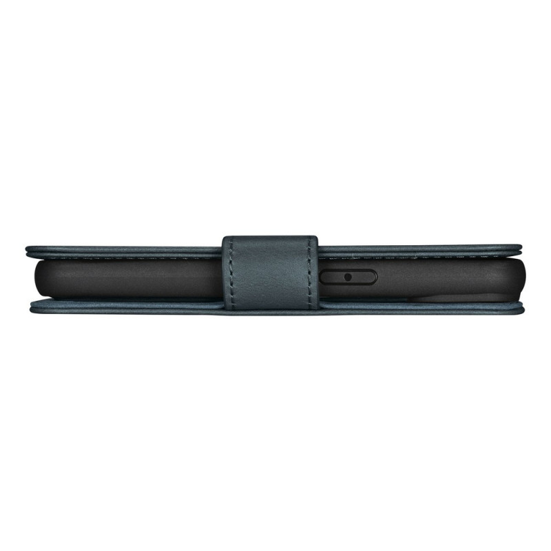 iCarer Oil Wax Wallet Case 2in1 custodia a libro in pelle per iPhone 14 Plus, Anti-RFID, blu (WMI14220723-BU)